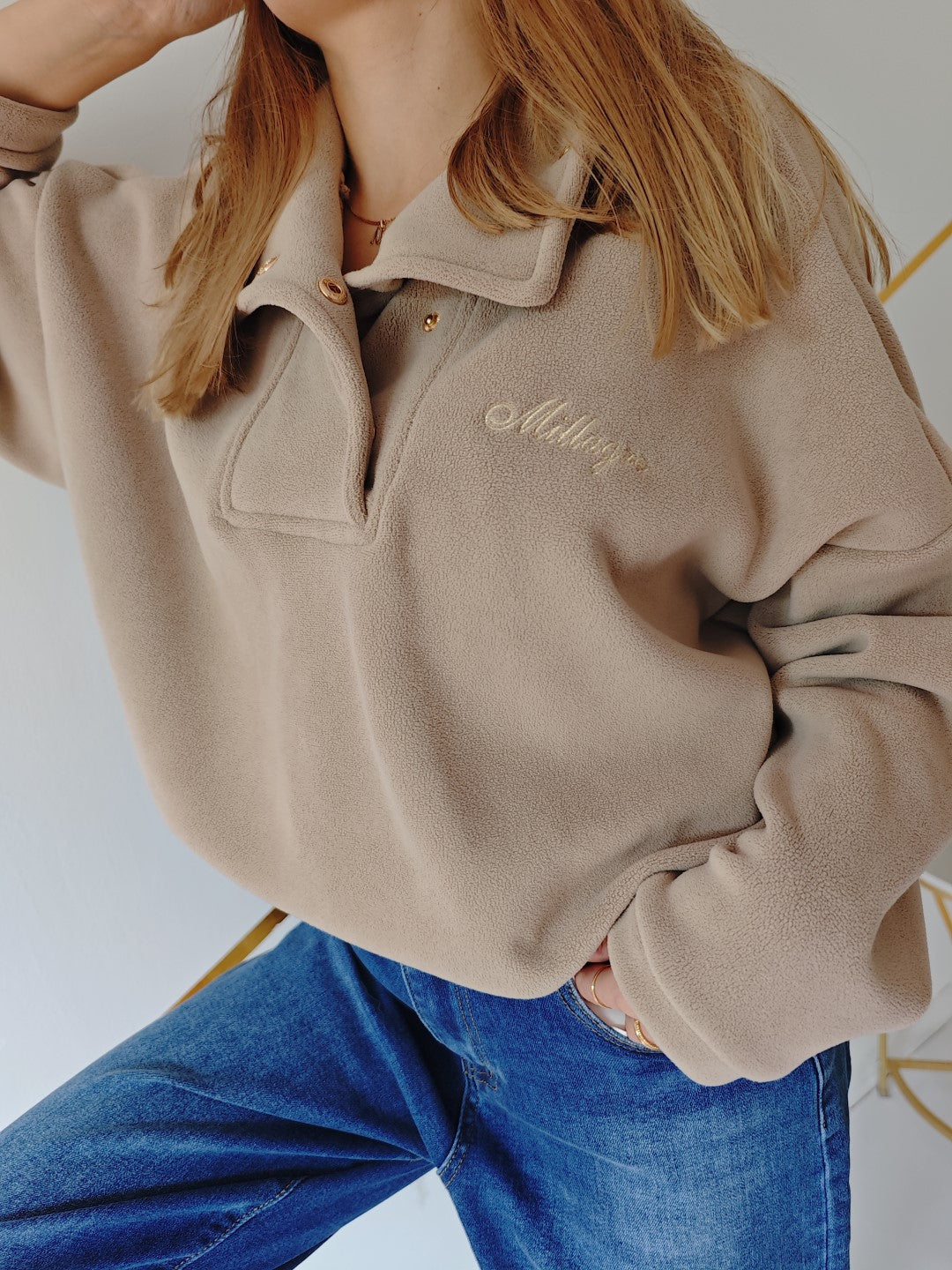 Bluza polarowa MILAGRO Beige beżowa polska produkcja UNI