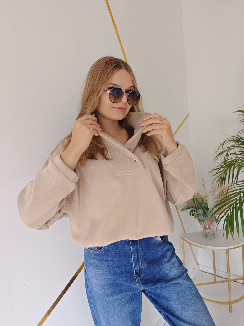 Bluza polarowa MILAGRO Beige beżowa polska produkcja UNI